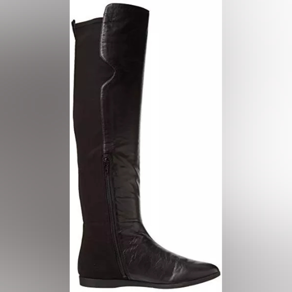 Nine West - Teggy - Black Leather, Over-the-knee Boots, Size 9.5